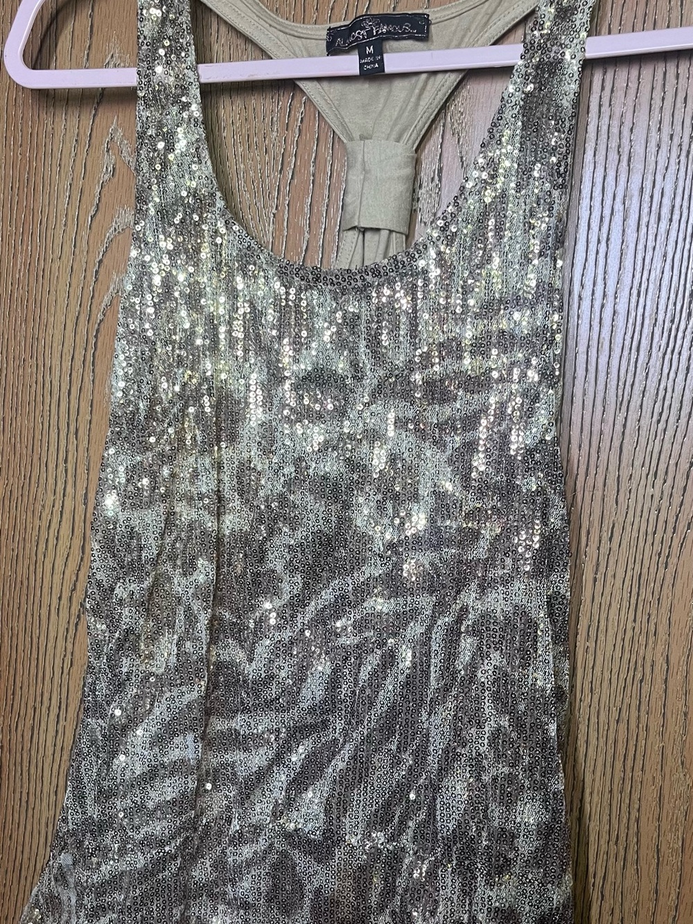 Almost Famous Gold Sequin Racerback Tank